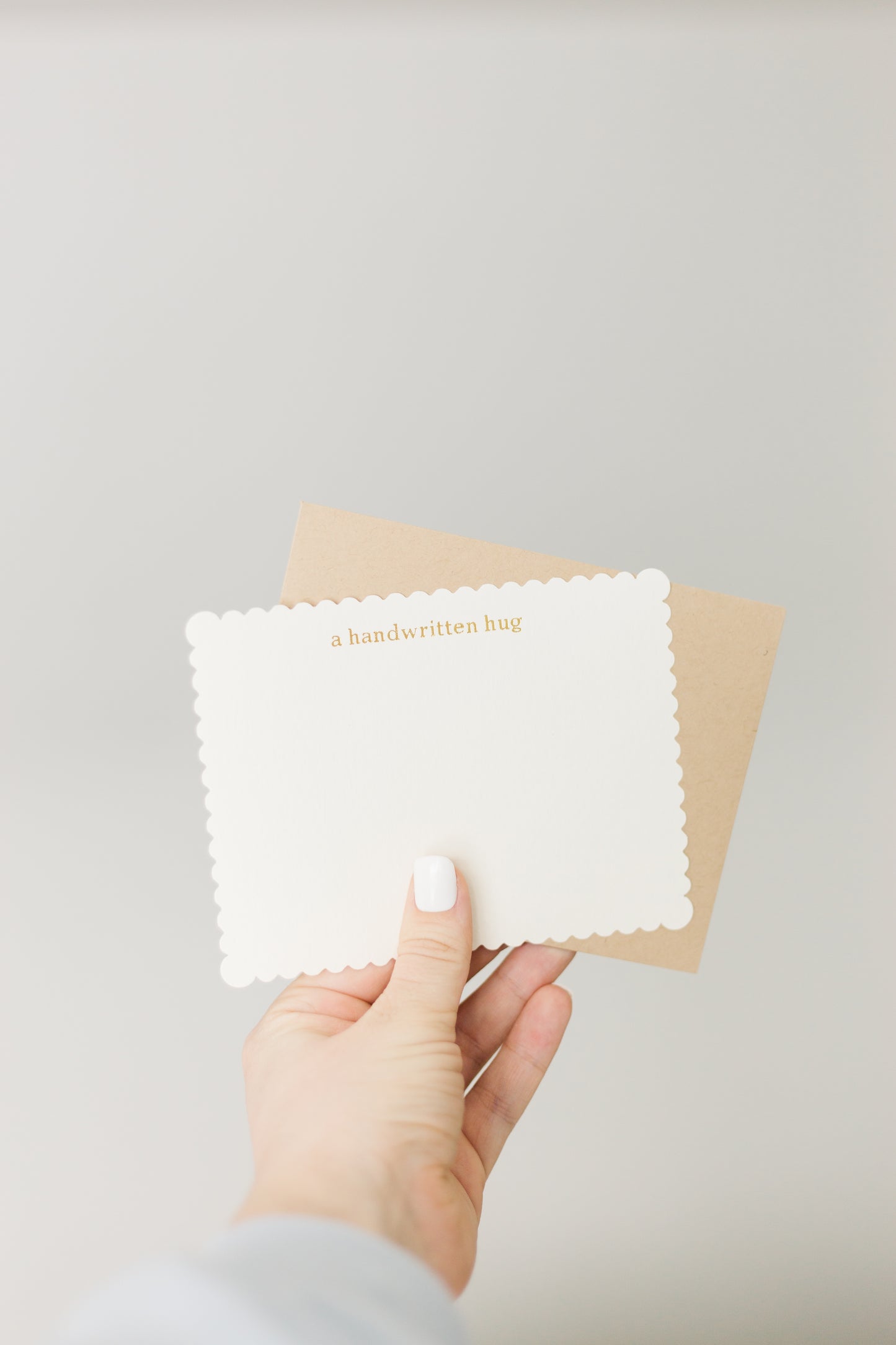 Customized Text Scalloped Flat Notecards