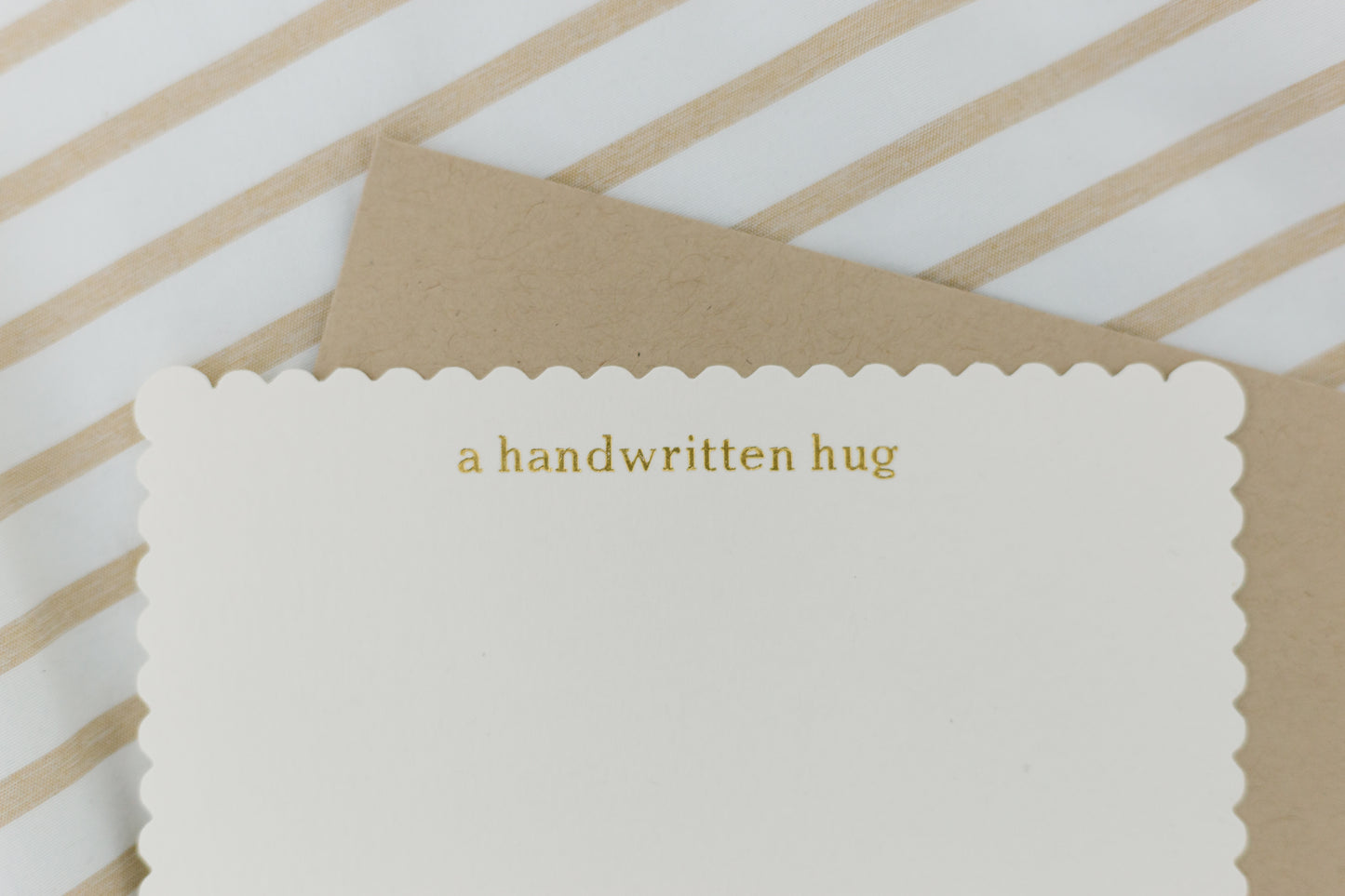 Customized Text Scalloped Flat Notecards