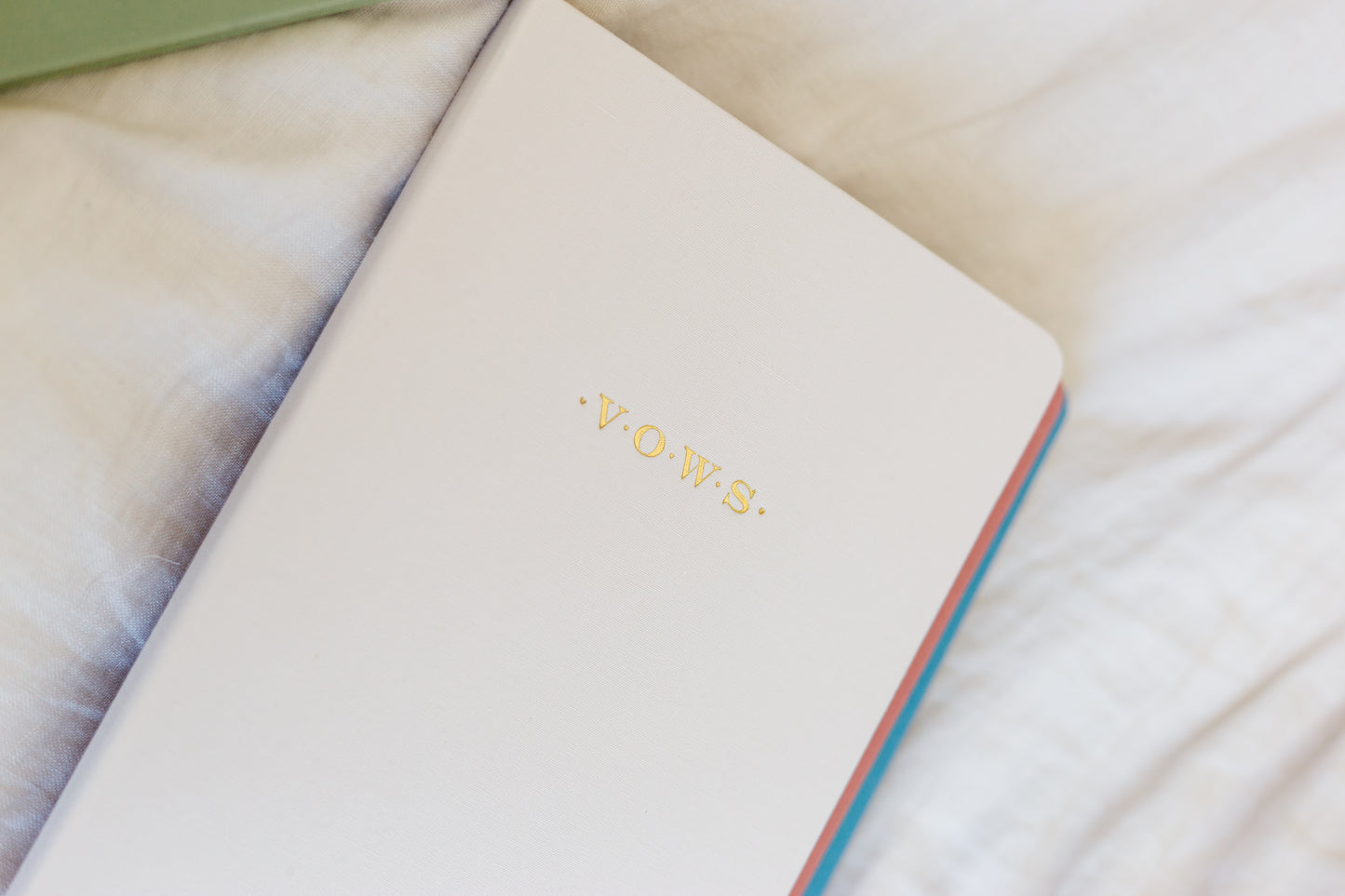 Wedding Vows Foil Embossed Linen Notebook | Neutral Hues