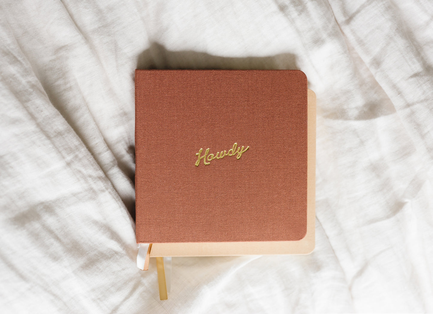 Howdy Foil Embossed Square Linen Notebook