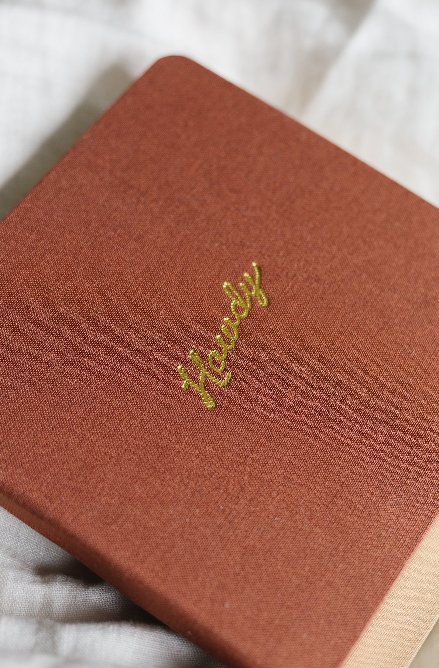 Howdy Foil Embossed Square Linen Notebook