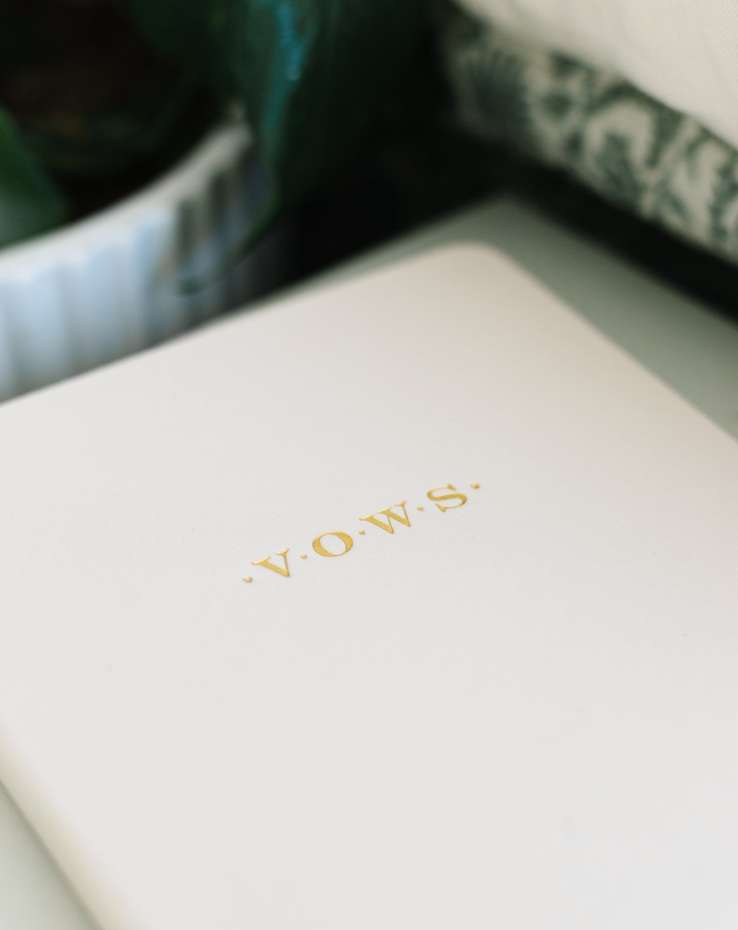 Wedding Vows Foil Embossed Linen Notebook | Neutral Hues