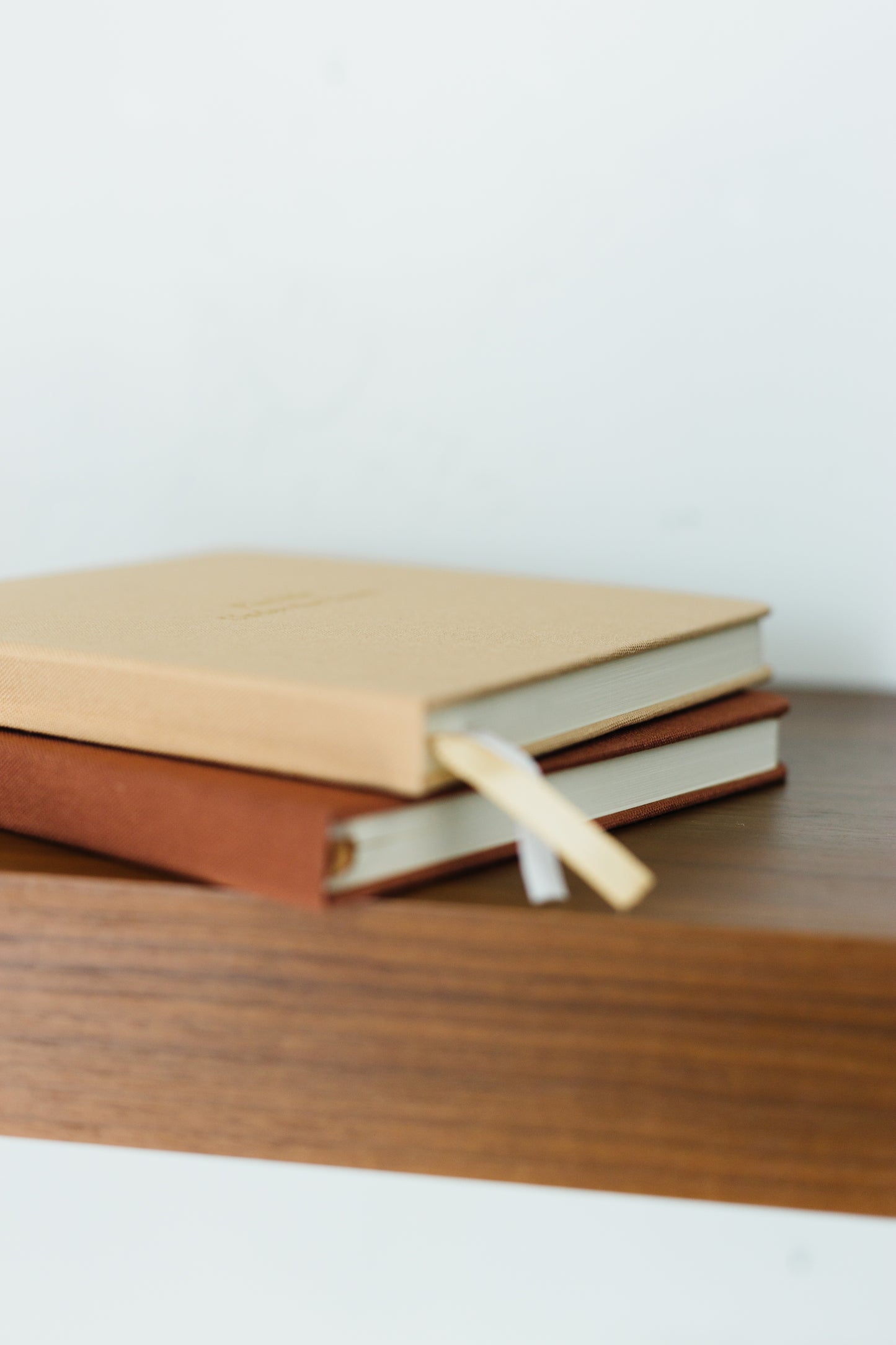Custom Logo Foil Embossed Square Linen Notebooks | Navy & Browns