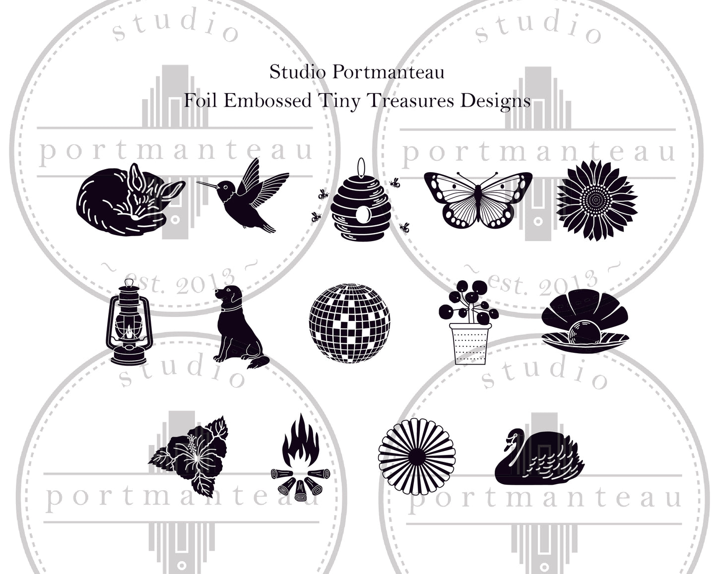 Foil Embossed Tiny Treasures Small Top Spiral Notebook - Studio Portmanteau