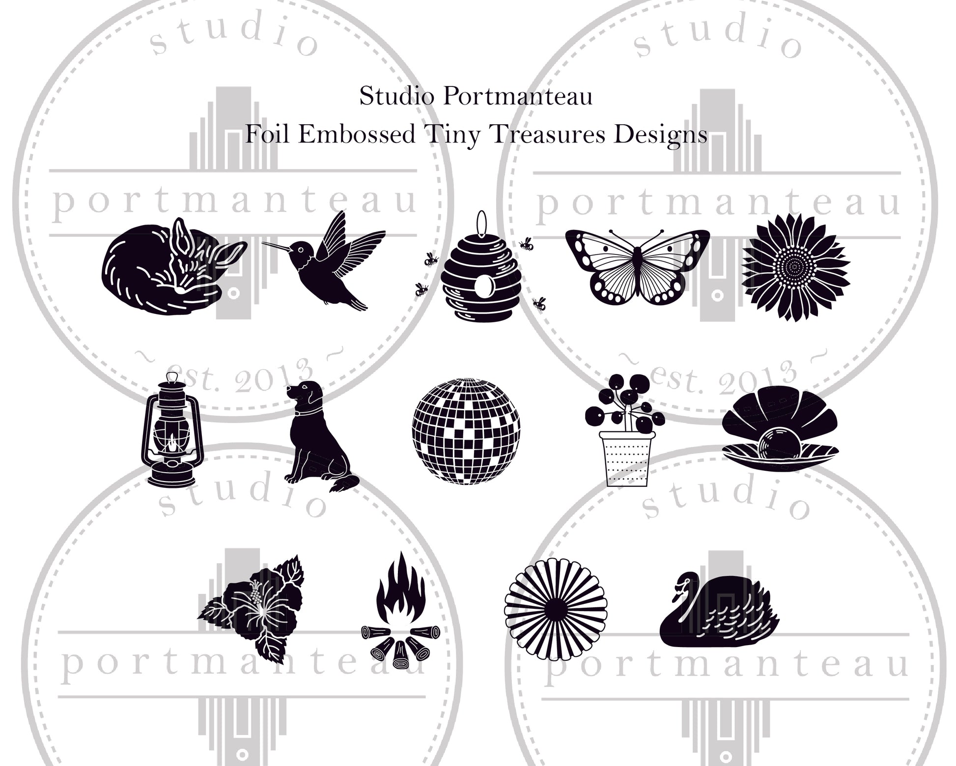 Foil Embossed Tiny Treasures Small Top Spiral Notebook - Studio Portmanteau