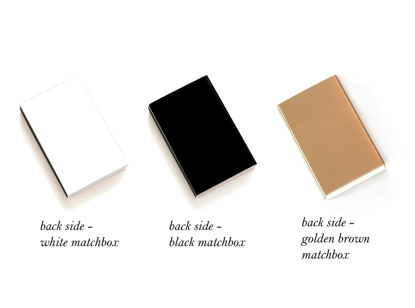 Custom Text Foil Embossed Matchboxes | Smaller, All Caps Font