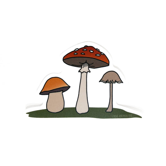 Mushroom Trio Vinyl Sticker