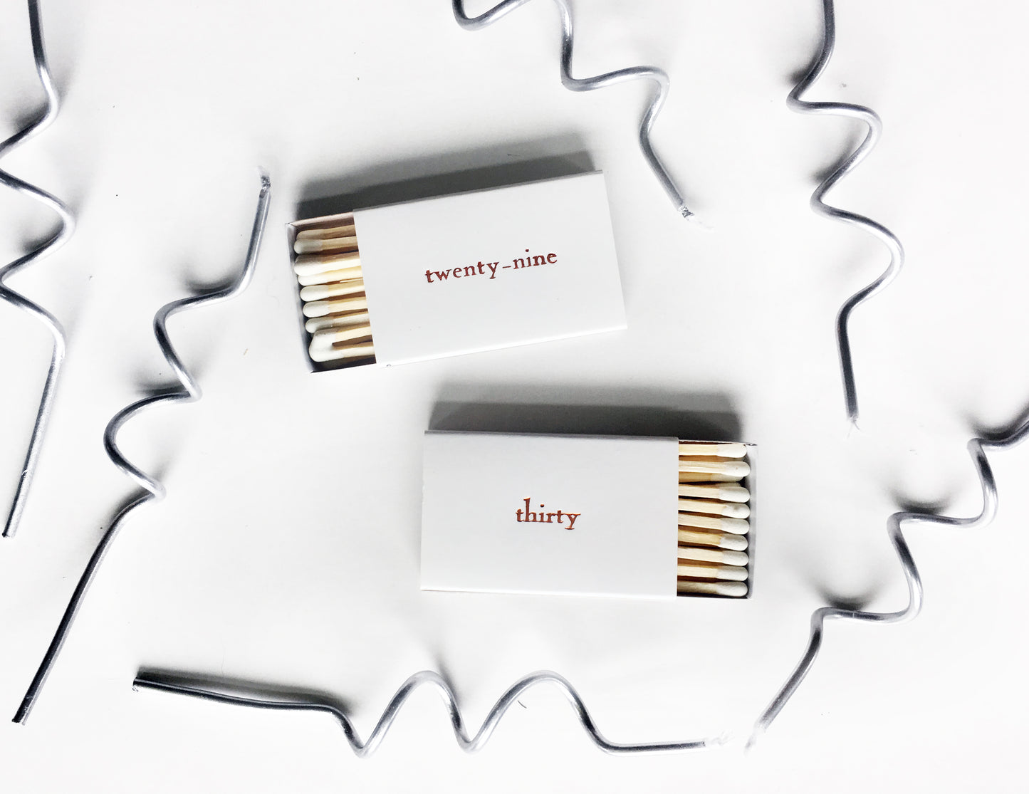 Double Sided Custom Text Foil Embossed Matchboxes - Studio Portmanteau