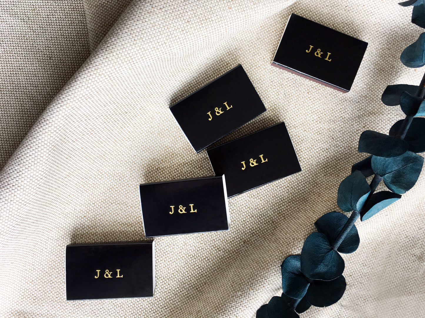 Double Sided Custom Text Foil Embossed Matchboxes - Studio Portmanteau