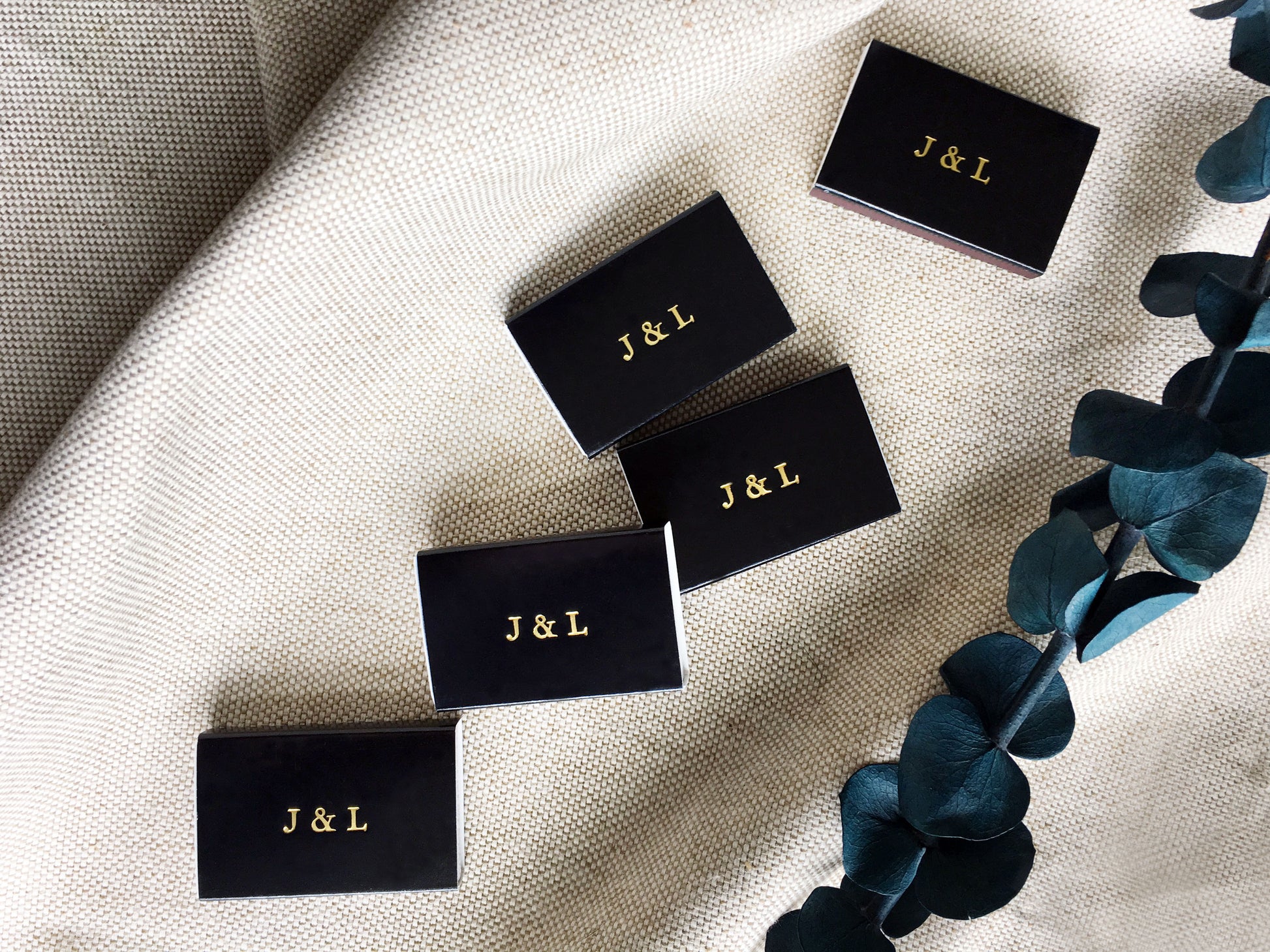 Double Sided Custom Text Foil Embossed Matchboxes - Studio Portmanteau