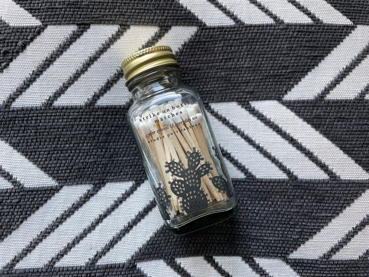 Prickly Pear Cactus 2" White Match Jar - Studio Portmanteau