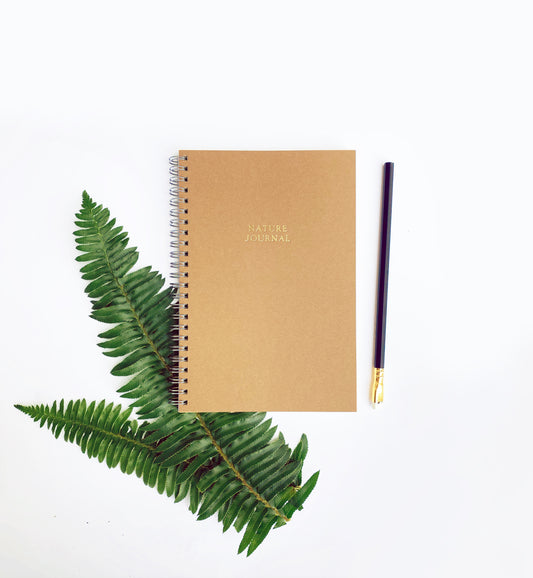 Custom Text Foil Embossed Large Kraft Spiral Notebook - Studio Portmanteau