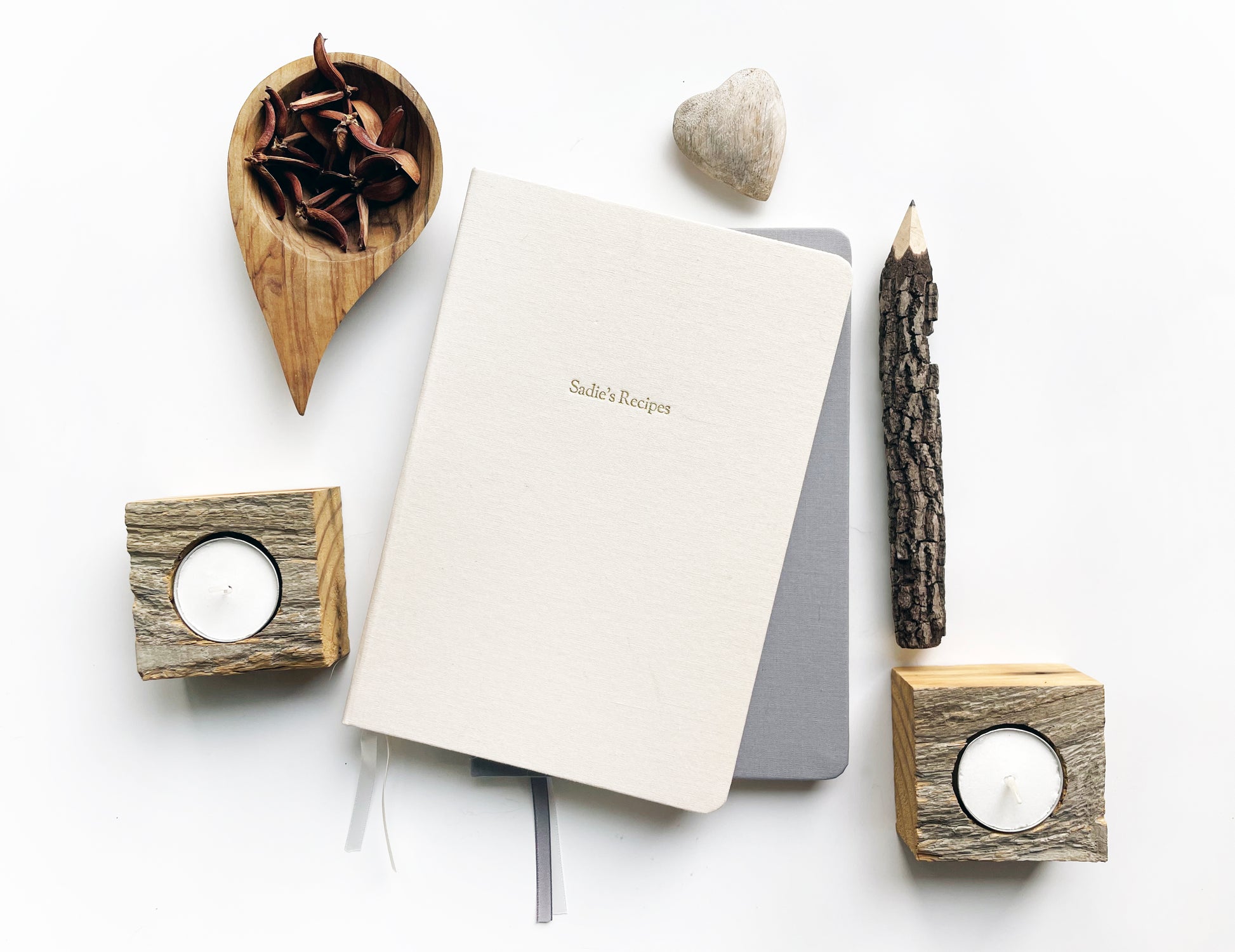 Custom Text Foil Embossed Linen Notebook - Studio Portmanteau