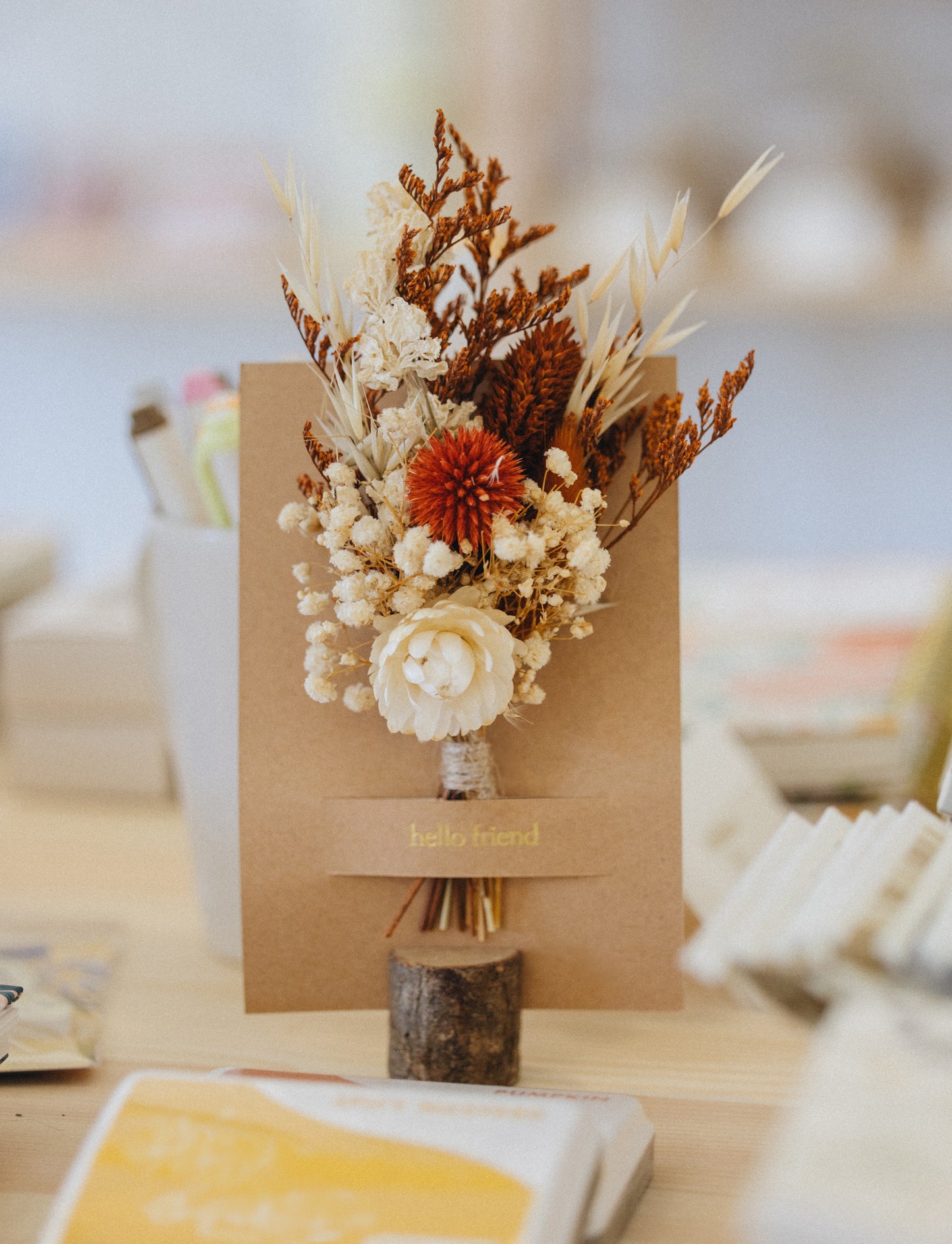 Tree Stump Card Holder | Nature-Inspired Greeting Card Stand