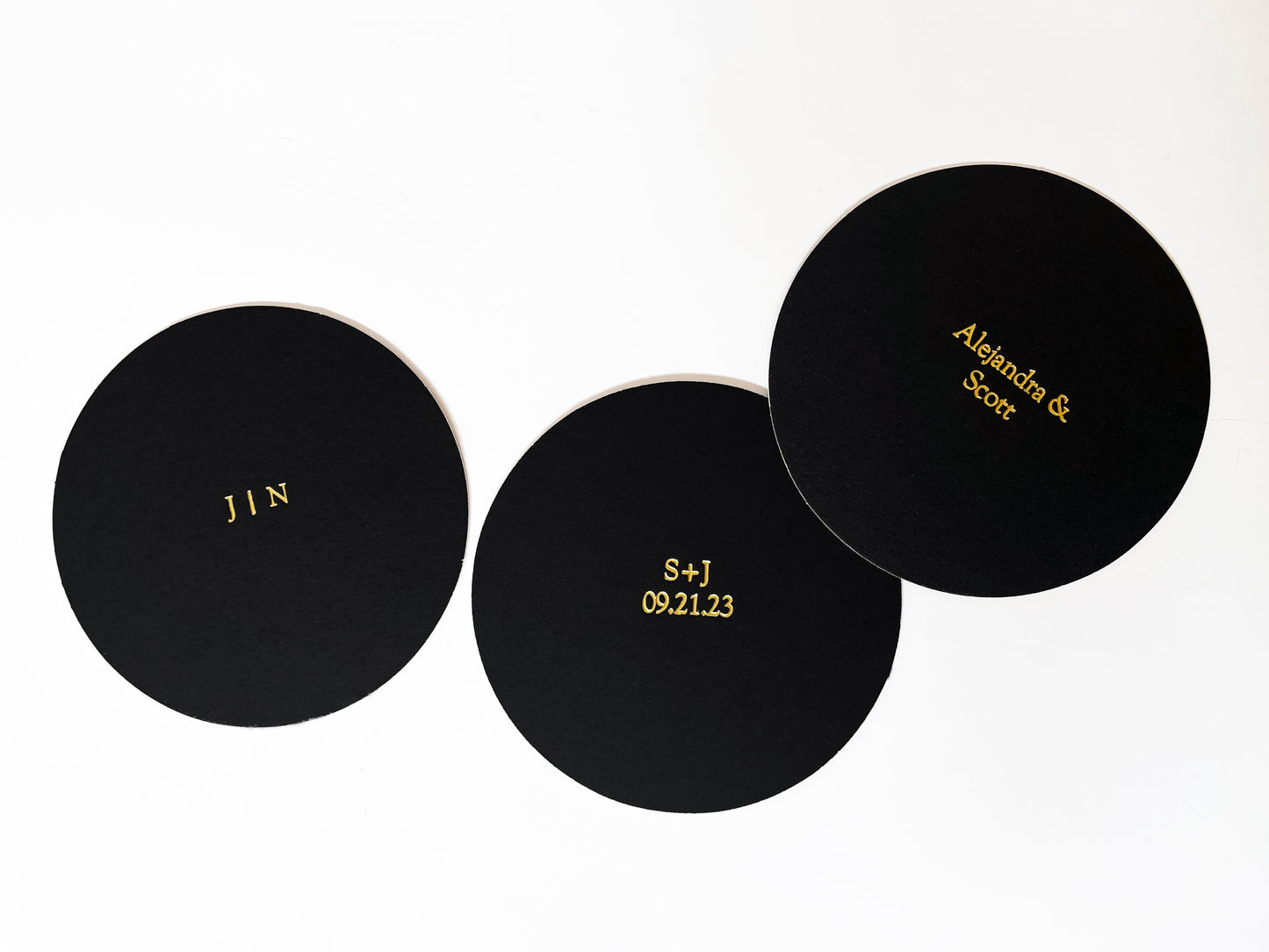 Foil Embossed Round Custom Drink Coasters