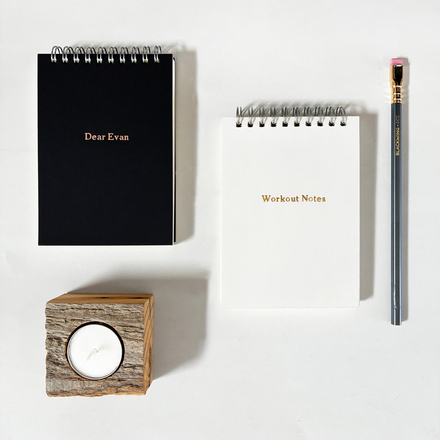 Custom Text Foil Embossed Medium Top Spiral Notebook