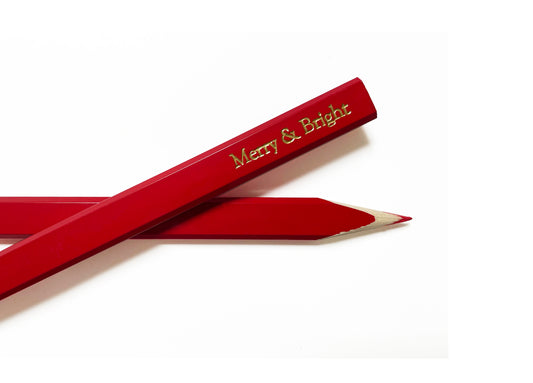 Merry & Bright Foil Embossed Carpenter Pencil