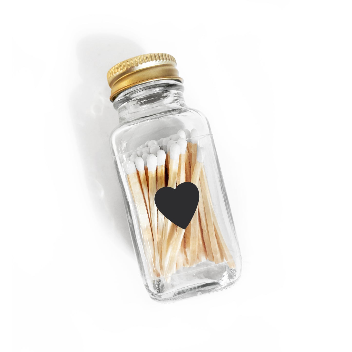 Classic Heart 2" White Match Jar | Pretty Match Holder
