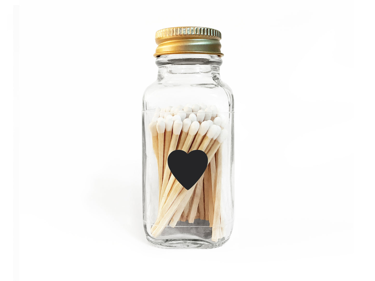 Classic Heart 2" White Match Jar | Pretty Match Holder
