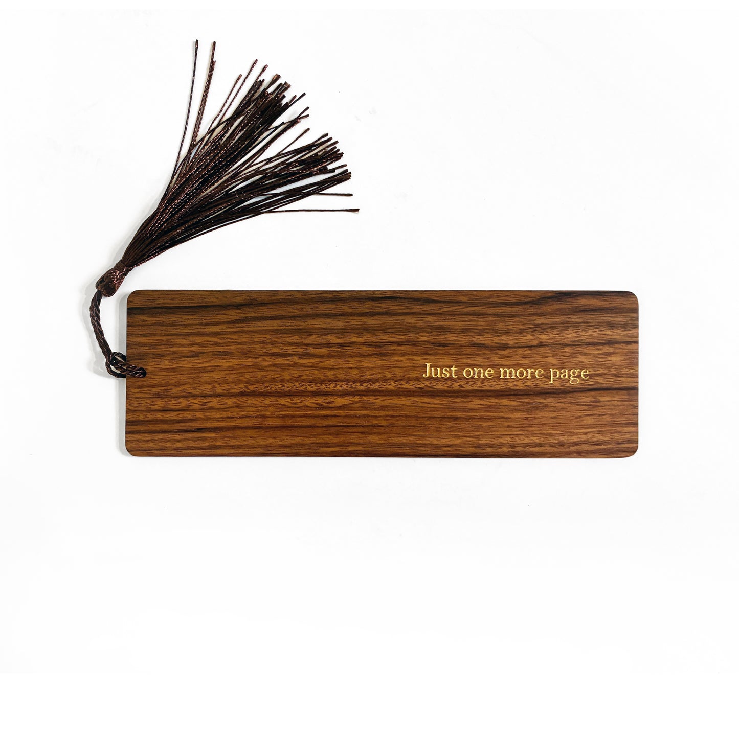 Custom Logo or Text Foil Embossed Walnut Wood Bookmark