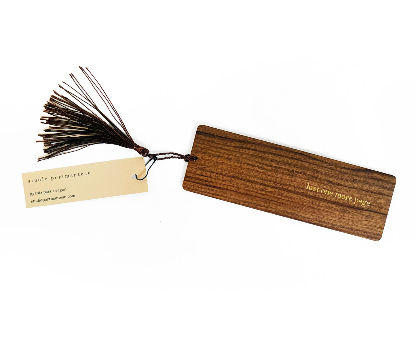 Custom Logo or Text Foil Embossed Walnut Wood Bookmark