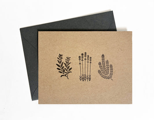 Kitchen Herbs Letterpress Greeting Card | Culinary Card