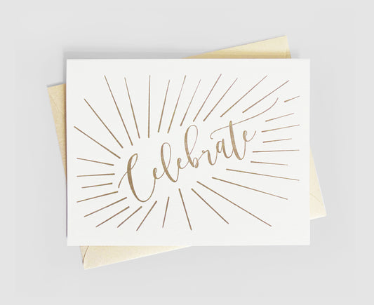 Celebrate Letterpress Greeting Card | Congratulations Card