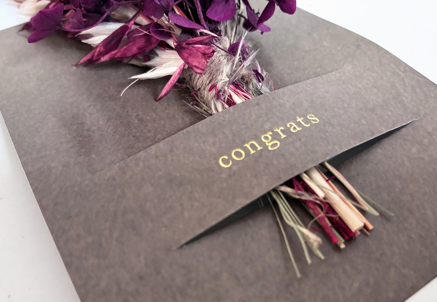 Congrats Mini Bouquet Card | Dried Flowers Greeting Card