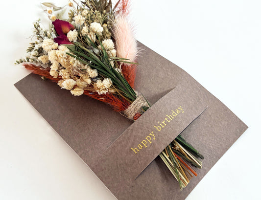 Happy Birthday Mini Bouquet Card | Dried Flower Greeting