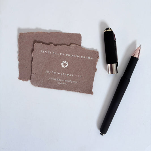 Letterpress Business Cards | Deckle Edge Cotton Rag Paper Custom Business Cards