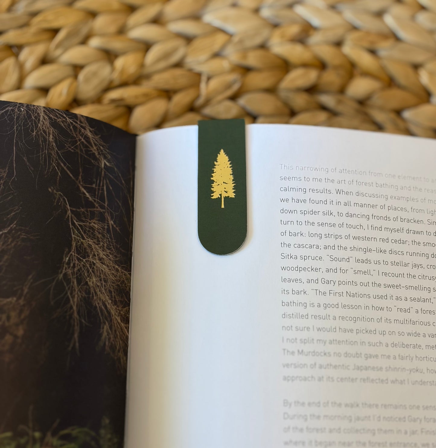 Pine Trees Gold Foil Magnetic Bookmark Trio | Forest Gift