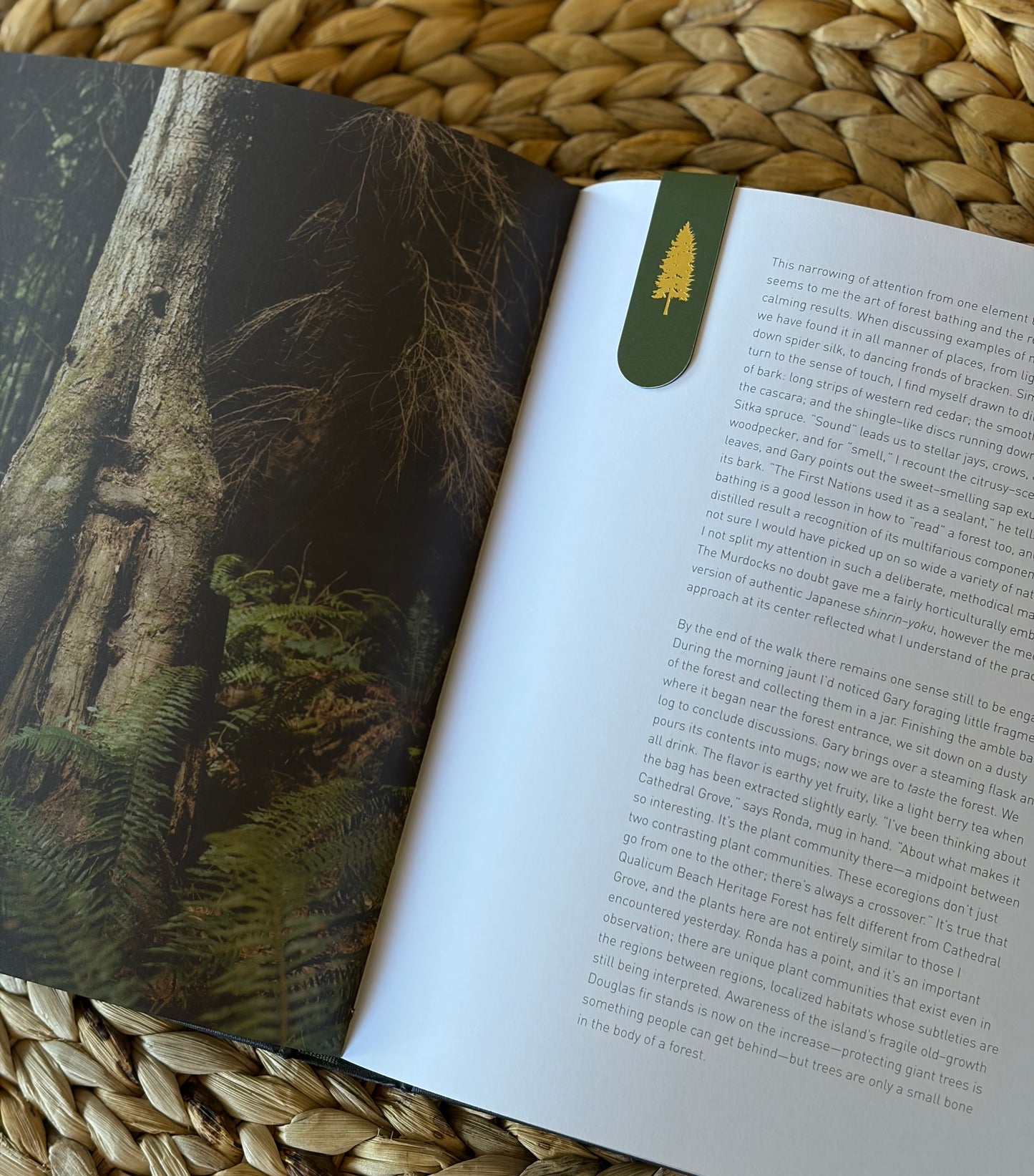 Pine Trees Gold Foil Magnetic Bookmark Trio | Forest Gift