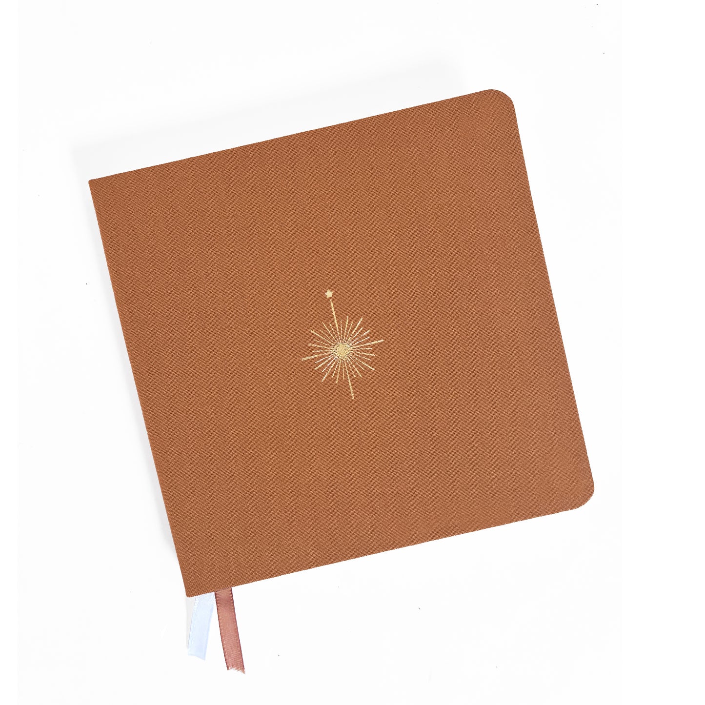 Compass Rose Foil Embossed Marigold Square Linen Notebook
