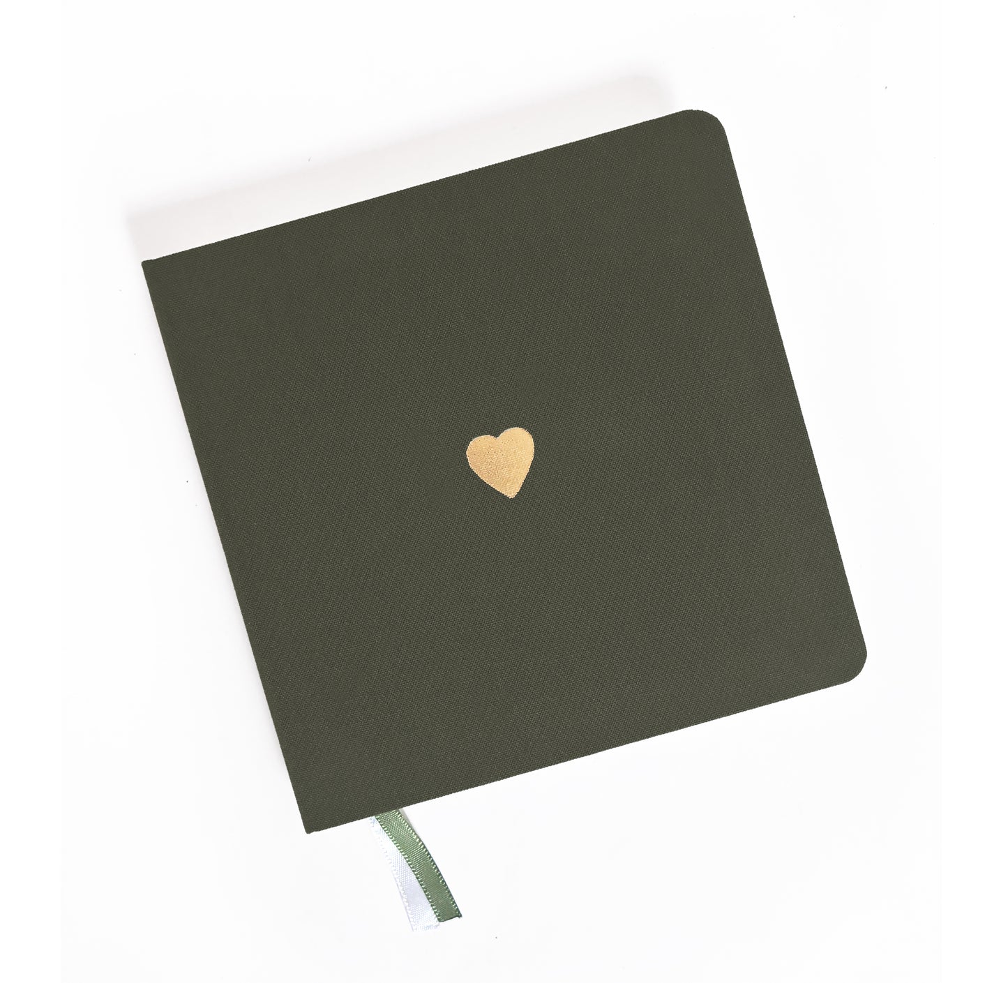Classic Heart Foil Embossed Square Linen Notebook