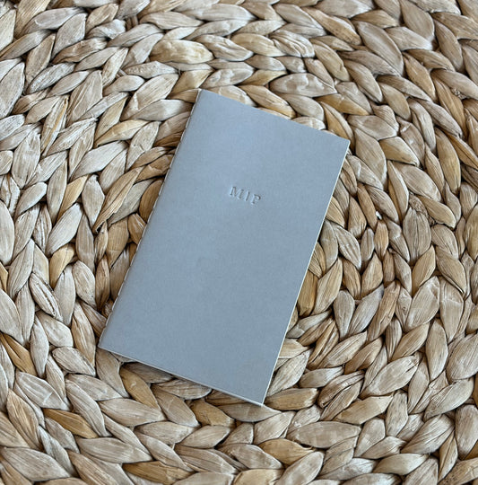 Custom Text Blind Debossed Mini Saddle Stitch Notebook