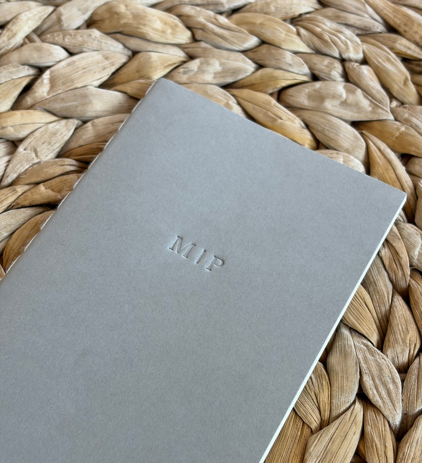 Custom Text Blind Debossed Mini Saddle Stitch Notebook