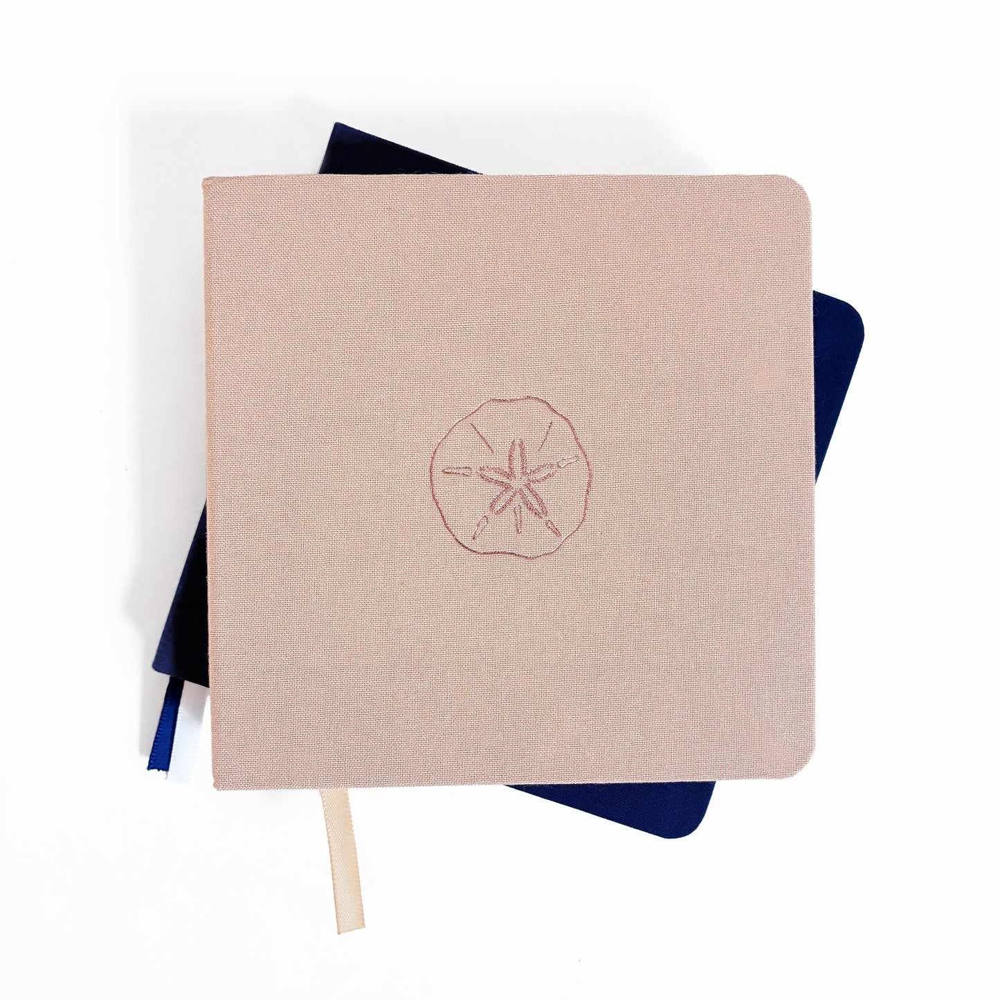 Sand Dollar Foil Embossed Square Linen Notebook