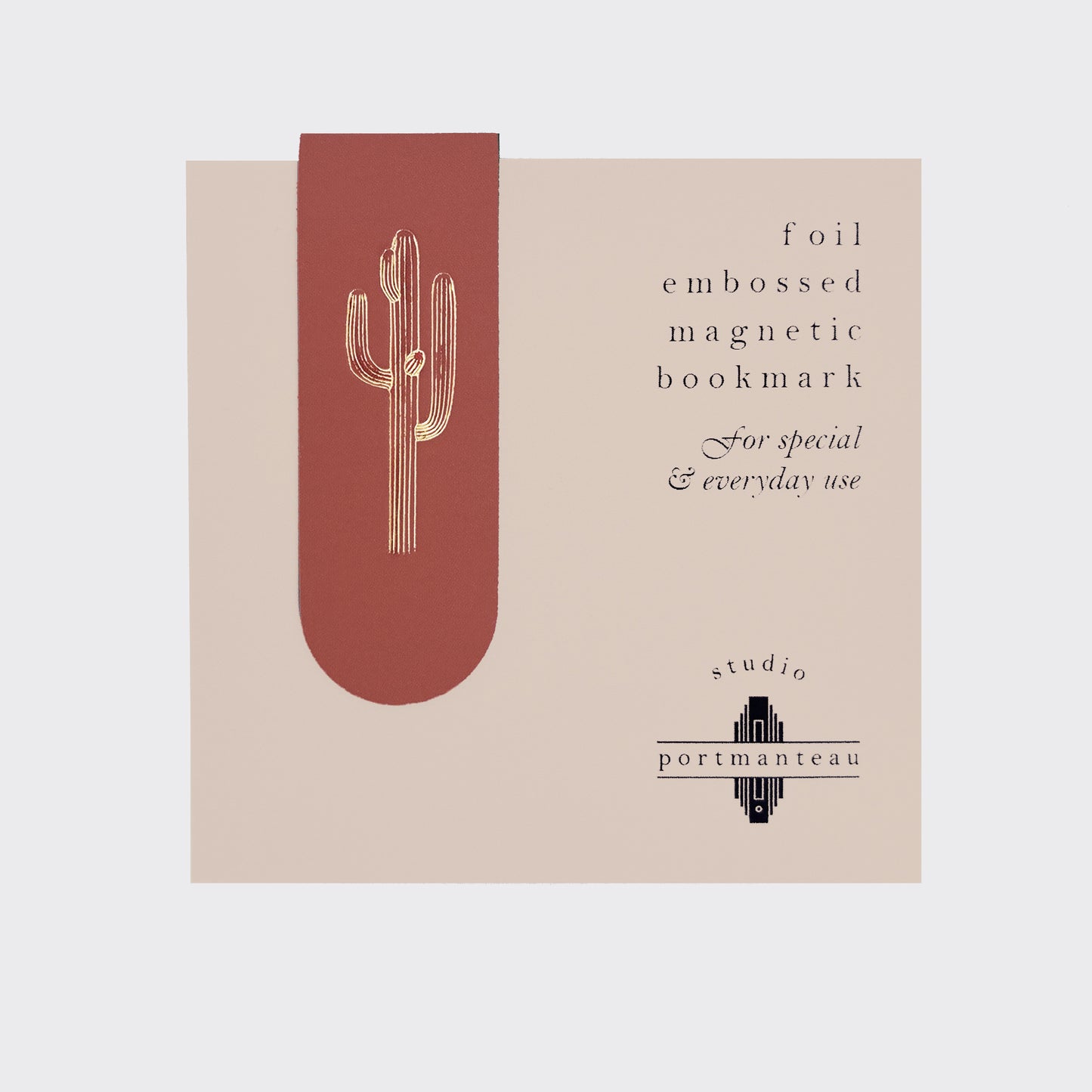 Saguaro Gold Foil Embossed Magnetic Bookmark