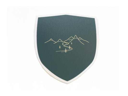 Snow-Capped Mountains Crest Vinyl Sticker