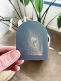 Arched Peacock Feather Vinyl Sticker - Studio Portmanteau