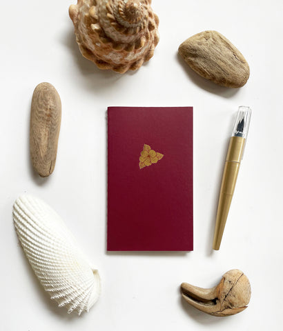 Foil Embossed Hibiscus Menagerie Mini Saddle Stitch Notebook - Studio Portmanteau