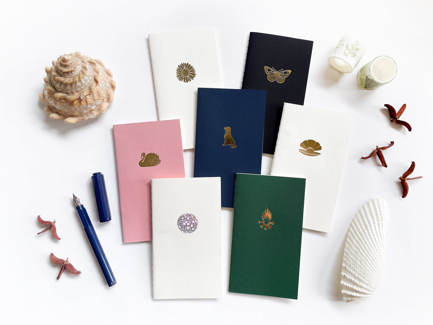 Foil Embossed Butterfly Menagerie Mini Saddle Stitch Notebook - Studio Portmanteau