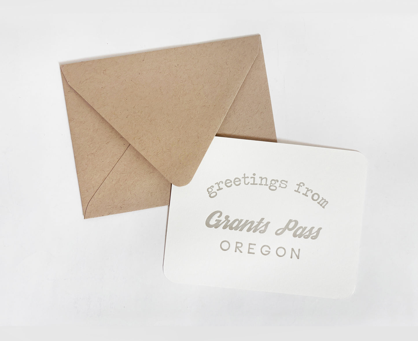 Greetings from Grants Pass, Oregon Letterpress Flat Greeting Card | Postcard Souvenir