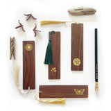 Foil Embossed Compass Rose Wooden Bookmark - Studio Portmanteau