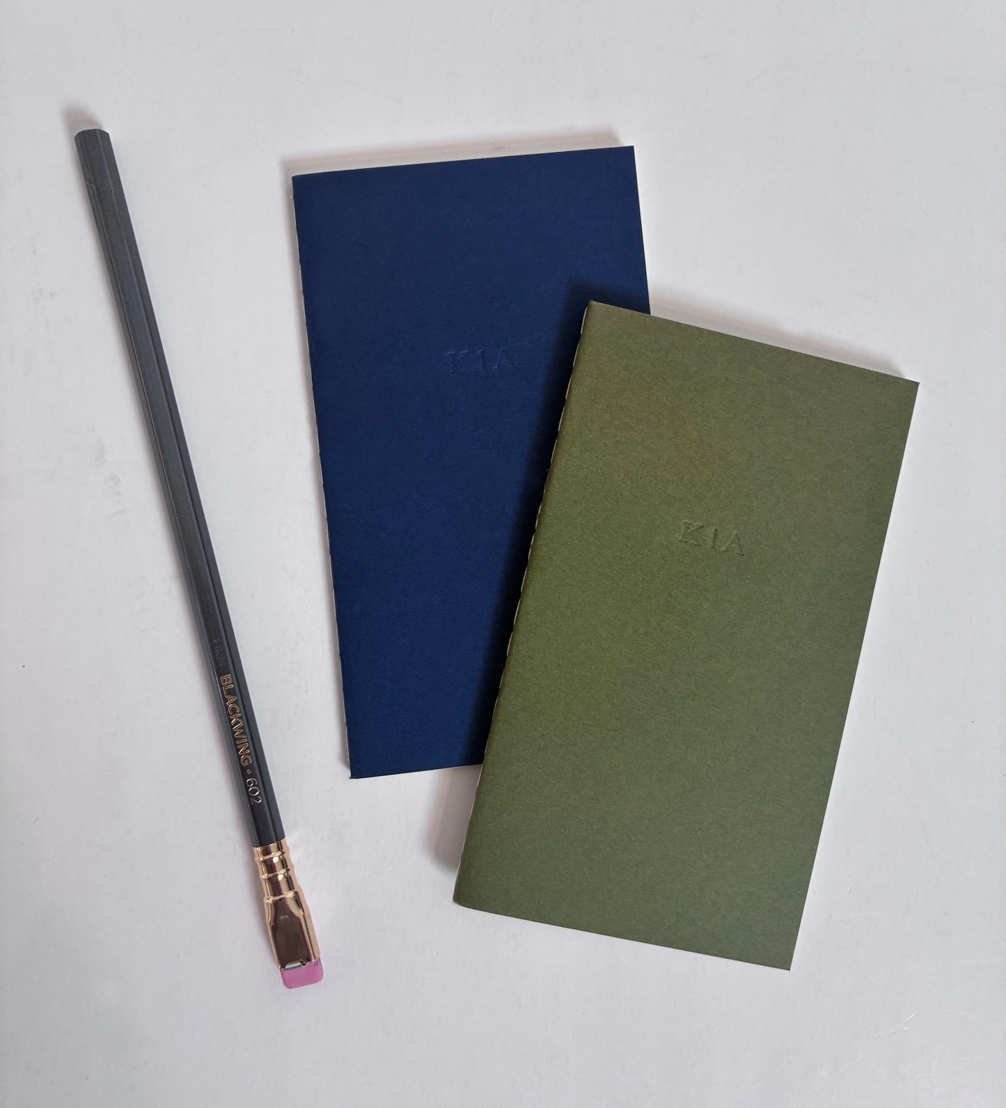 Custom Text Blind Debossed Mini Saddle Stitch Notebook