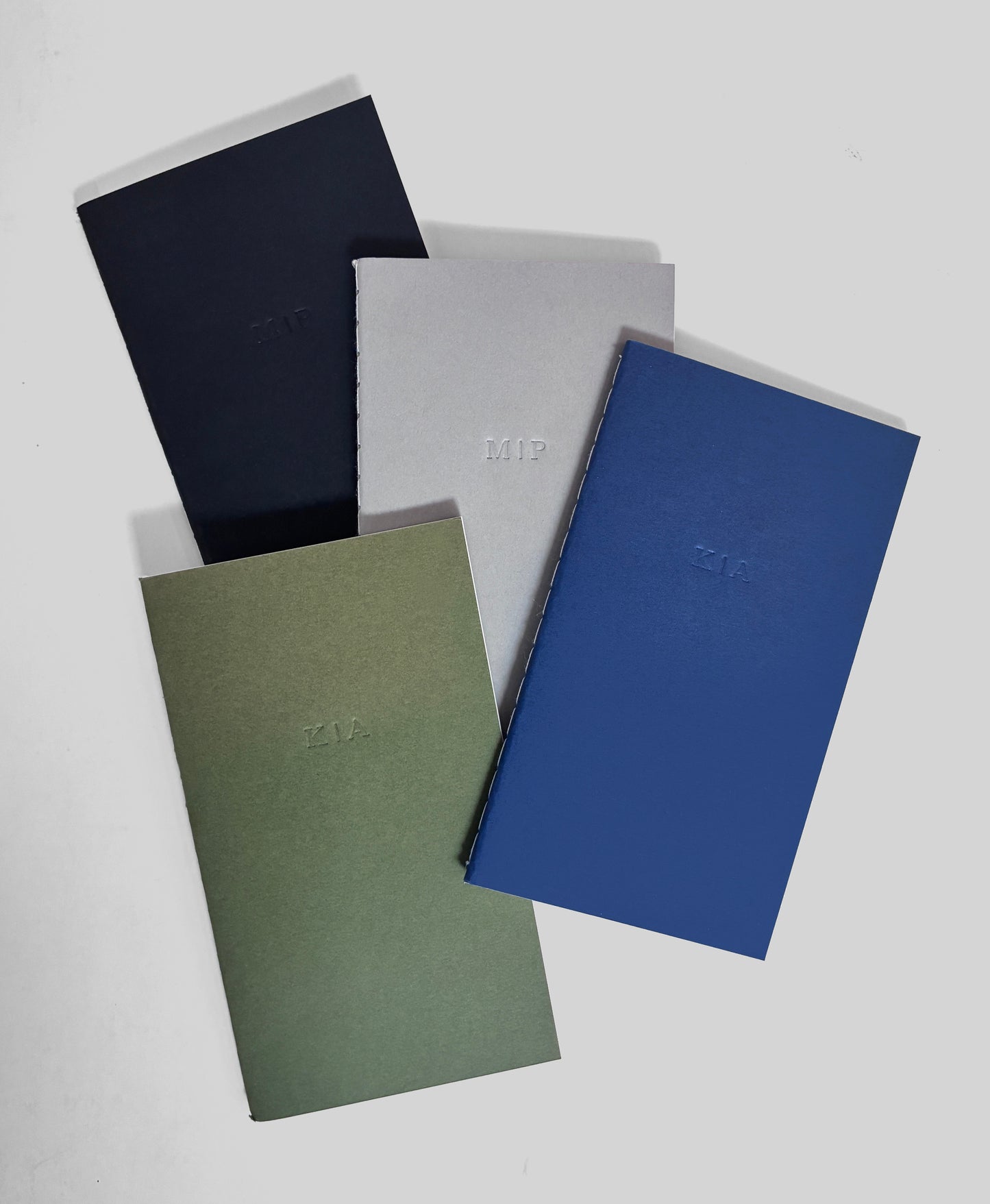 Custom Text Blind Debossed Mini Saddle Stitch Notebook