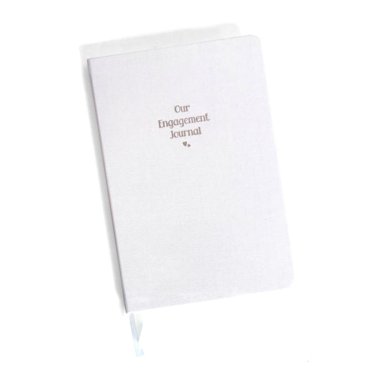 Engagement Journal Foil Embossed Linen Notebook | Gold & Cream
