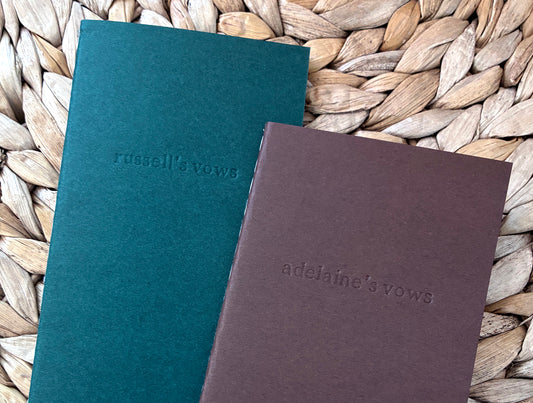 Custom Text Blind Debossed Mini Saddle Stitch Notebook