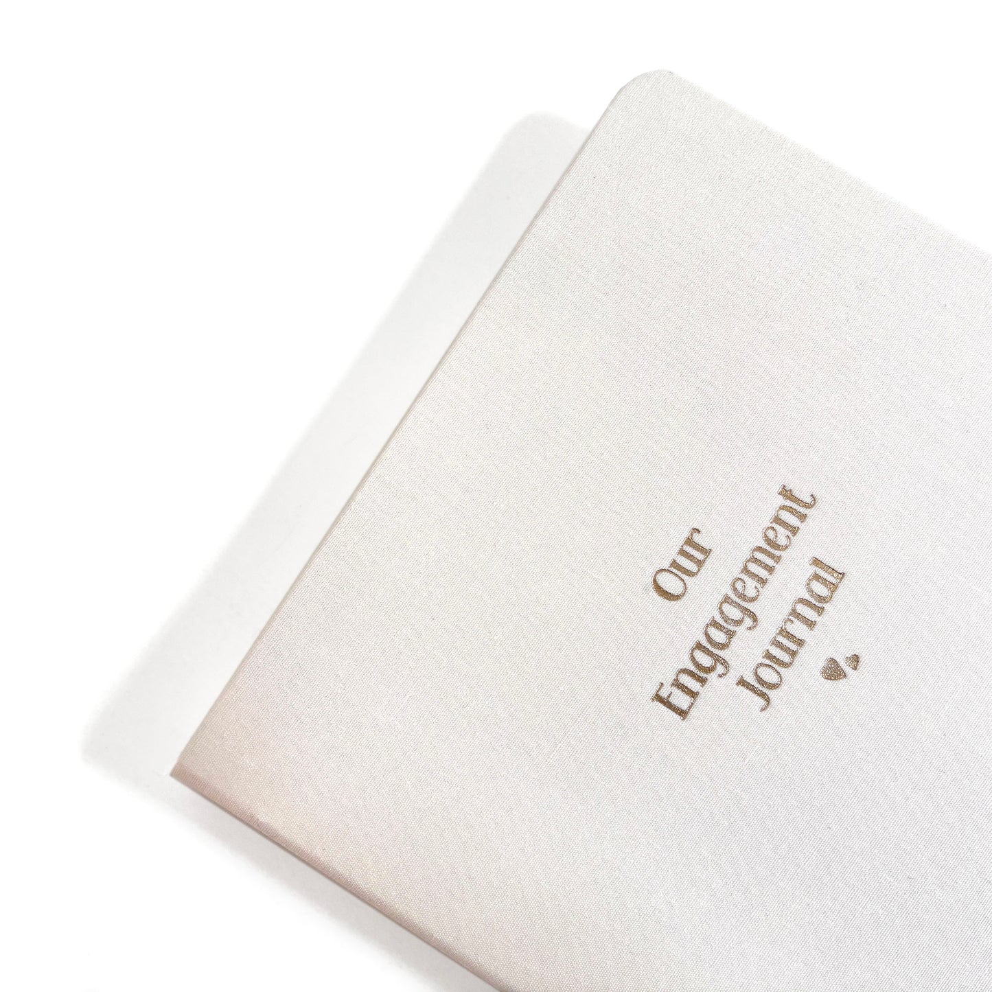 Engagement Journal Foil Embossed Linen Notebook | Gold & Cream