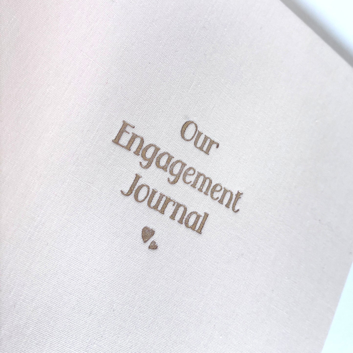 Engagement Journal Foil Embossed Linen Notebook | Gold & Cream